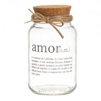 POTE HERMÉTICO DE VIDRO 003 500ML DECORADO AMOR